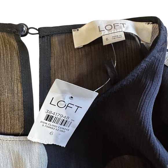 NWT Loft Black White Polka Dot Flounce Maxi Dress Sz 6 Flutter Sleeve - Picture 7 of 12